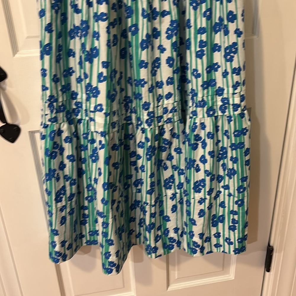 Anthropologie Blue and Green Floral Maxi Dress - Picture 3 of 7
